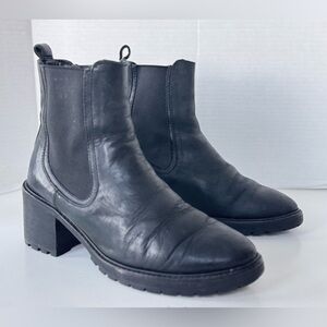 Thursday Boot Co. Everyday Matte Black High Heel Lug-Sole Chelsea Boots Size 8.5